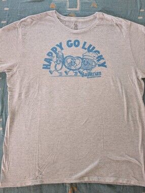 Happy Go Lucky Bavarian Breakfast Crew T-Shirt Mens L
